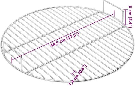vidaXL Ruszt Do Grilla Z Uchwytami 44,5cm Stal Nierdzewna 304 4010558 - zdjęcie 2