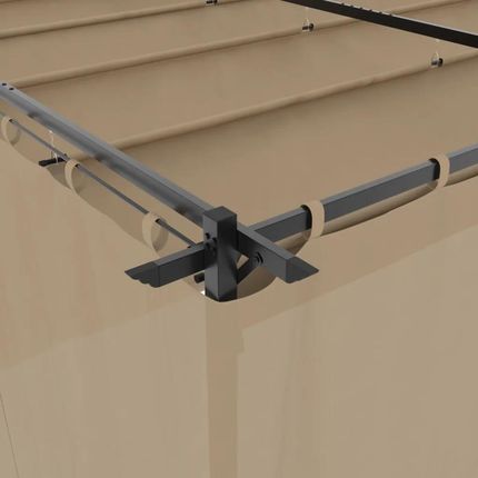 vidaXL Altana Ogrodowa Z Zasłonami Kolor Taupe 6X3m Stal 4003922 - zdjęcie 3