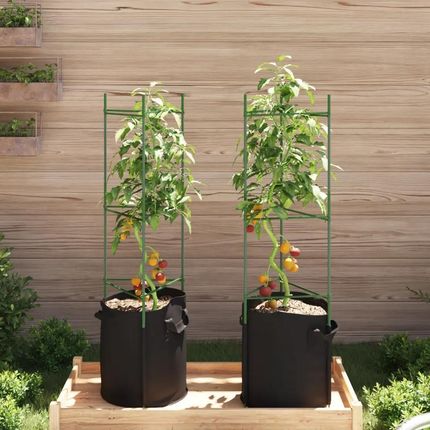vidaXL Podpórki Do Pomidorów Z Workami 2szt. 116cm Stal I Pp 4009284 - zdjęcie 3