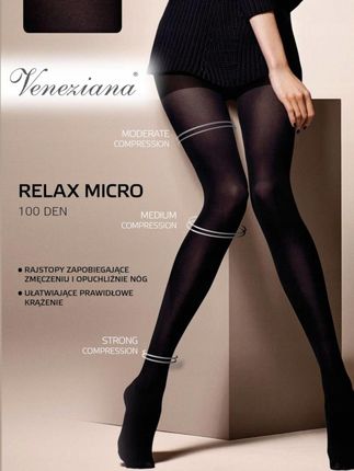 Veneziana Rajstopy RELAX MICRO 100 Kolor(nero) Rozmiar(4)