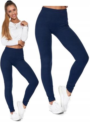 Legginsy Getry Klasyczne Damskie Wysoki Stan Kryjące Wygodne S/M