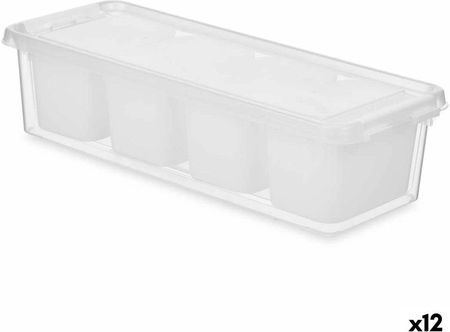 Kinvara Organizer Do Lodówki Biały Przezroczysty Plastikowy 37,5x9 14,3cm 12szt. (S3629019)