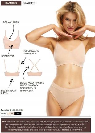 Julimex Biustonosz BAMBOO BRALETTE Kolor(czarny) Rozmiar(XL)