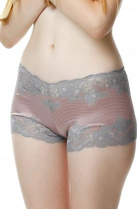 MEWA Lingerie Bokserki koronkowe SANDRAH : Kolor - Różowo - Szara, Rozmiar