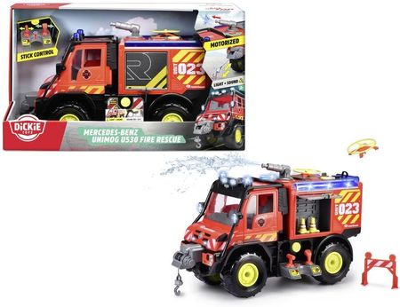 Dickie Toys Model Pojazdu Uprzywilejowanego Mercedes Benz Straż Pożarna Unimoga U530 Gotowy Ratunkowego