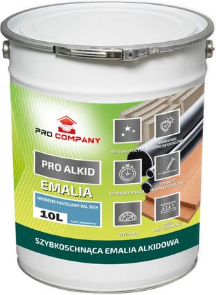 PRO ALKID szybkoschnąca emalia alkidowa 10l Niebieski pastelowy RAL 5024