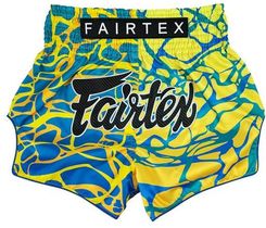 Zdjęcie Fairtex Spodenki Muay Thai Magma Niebieskie/Żółte - Buk