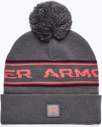 Under Armour Czapka Zimowa Męska Halftime Pom Beanie Pitch Gray/Dark Maroon/Venom Red