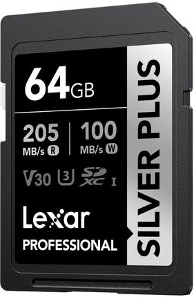 Karta pamięci Lexar Professional SILVER Plus SDXC 64GB R205/W100 V30