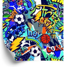Emaga Tapeta Młodzieżowa Sport Graffiti Piłka Nożna