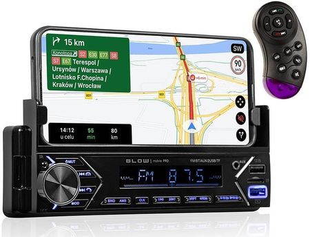 Radio samochodowe BLOW MOBILE PRO 1DIN z uchwytem na telefon Bluetooth 2xUSB SD + pilot na kierownicę