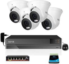 Zdjęcie Kenik Zestaw Monitoringu 4 Kamery 4Mpx Podwójne Oświetlenie Dysk 1Tb (Z43942K4H) - Rejowiec Fabryczny