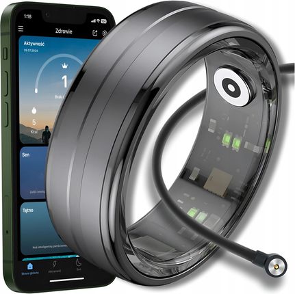 Smart Ring Inteligentny Pierścionek Tętno Stres Kroki Sen Sport Smartring