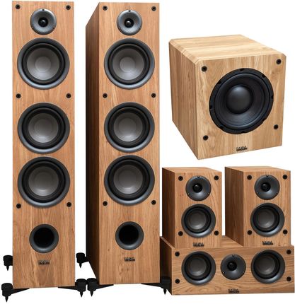 Taga Harmony TAV-507F + C + S  + TSW-80 – zestaw kina domowego 5.1 Oak