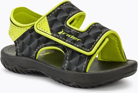 Rider Sandały Dziecięce Basic Sandal V Baby Black/Neon Yellow