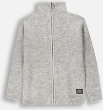 Sweter rozpinany szary z wyższym kołnierzem