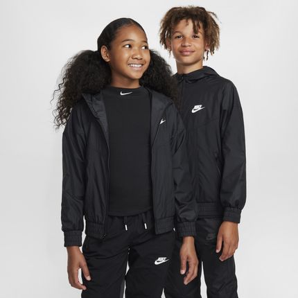 Wodoodporna kurtka z kapturem dla dużych dzieci Nike Sportswear Windrunner - Czerń