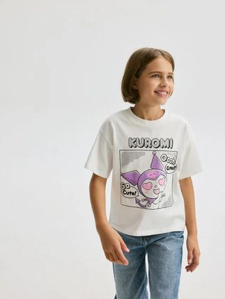 Reserved - T-shirt Kuromi - złamana biel