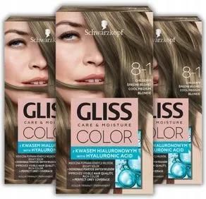 Gliss Color Farba Do Włosów 8-1 Chłodny Średni Blond X 3