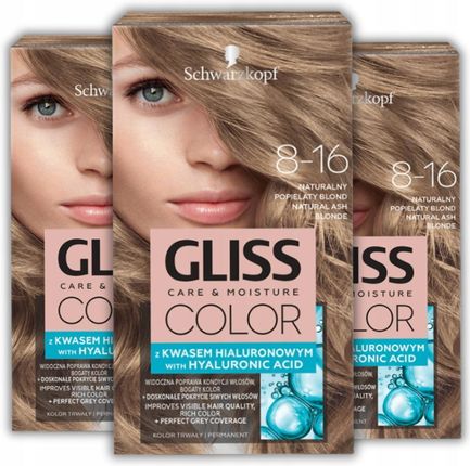 Gliss Color Farba Do Włosów Naturalny Popielaty Blond 8-16 X3