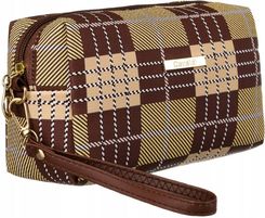 Kosmetyczka w kratkę Cavaldi KOS-35 brązowa