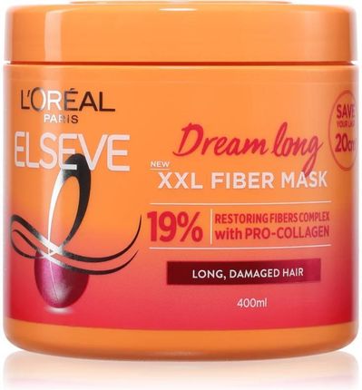 L'Oréal Paris Elseve Dream Long XXL Fiber Mask Maska Do Włosów Włosy Zniszczone 400ml