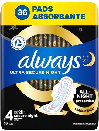 Always Podpaski Ultra Secure Night Rozmiar 4 36szt.