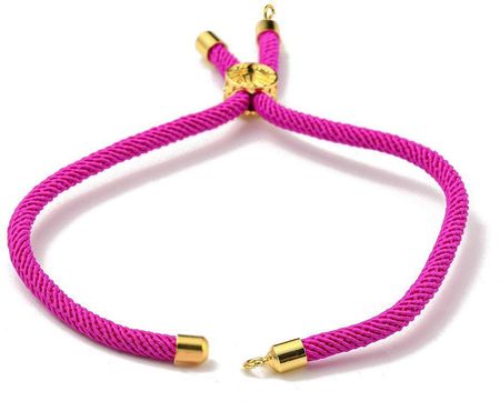 Imge Arte Bransoletka Baza Bransoletki Sznurek 3Mm X 22 Cm Mosiądz Platerowany Fuchsia / Gold 1 Szt