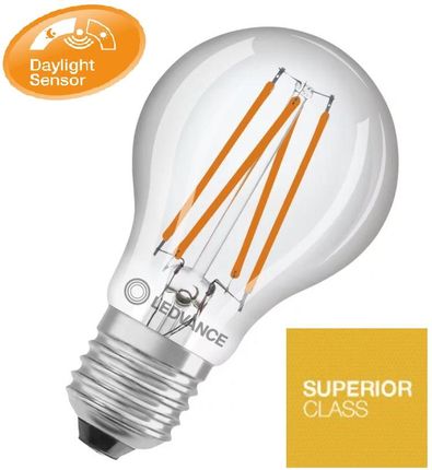 Ledvance Żarówka Led Z Czujnikiem Zmierzchowym Filament Daylight Sensor Cl A60 7,3W 2700K 806Lm E27 (2Alk5102130Deg11)