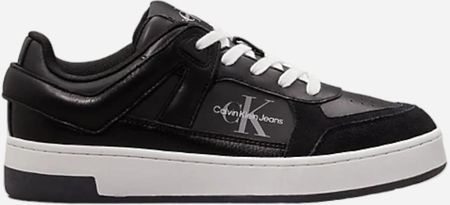 Calvin Klein Jeans Sneakersy męskie skórzane do kostki YW0YW01490-0GM Czarne