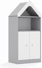Entelo Regał Blox Base 70 3P 2F2 z daszkiem 706x466x1575 korpus szary/2x front biały (BOX3P2R2F2DGW)