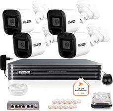Zdjęcie Bcs Basic Zestaw Monitoringu Ip 4X Kamera Bcs-B-Tip12Fr3(2.0) Rejestrator Z Dyskiem 1Tb (Z49086B4) - Police