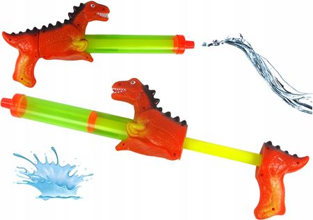 Lean Toys Pistolet Na Wodę Pukawka Dla Dzieci 40Cm Zabawka Wodna Czerwony Dinozaur