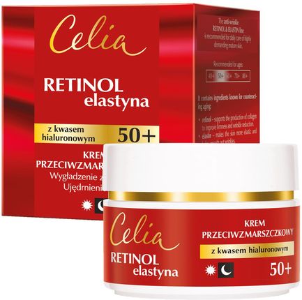 Celia Retinol & Elastyna Krem przeciwzmarszczkowy z kwasem hialuronowym na dzień i na noc 50+