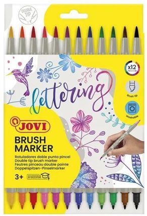 Jovi Flamastry Dwustronne Brush 12Szt.