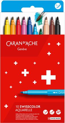 Caran D'Ache Flamastry Akwarelowe D’Ache Swisscolor 10 Kolorów