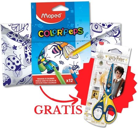 Maped Piórnik Colorpeps Flamastry I Kredki + Nożyczki Harry Potter Gratis