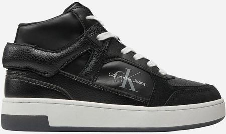 Sneakersy damskie skórzane za kostkę Calvin Klein Jeans YW0YW01489-0GM Czarne