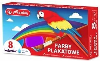 Herlitz Farby Plakatowe Szkolne 8 Kolorów 20Ml