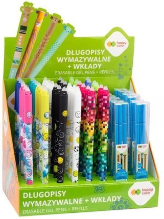 Happy Color Display Długopis Wymazywalny Mix 2 0.5Mm Niebieski 36Szt. + Wkłady 12 Etui