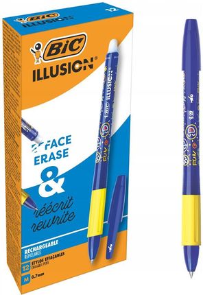 Bic Gel-Ocity Illusion Długopis Wymazywalny Niebieski 12Szt.