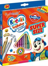 Zdjęcie St. Majewski Kredki Trójkątne Super Size 24 Kol. + Temperówka - Będzin