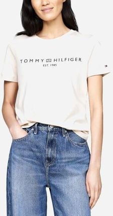 Tommy Hilfiger Koszulka damska bawełniana WW0WW40276-ACI Beżowa