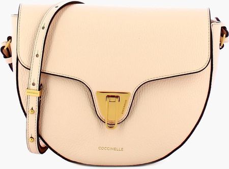 Coccinelle Torebka crossbody damska ze skóry naturalnej BEAT SOFT E1MF6150101P43 Beżowa