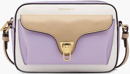 Coccinelle Torebka crossbody damska ze skóry naturalnej BEAT SOFT TRIC E1MQ2150201M80 Beżowa