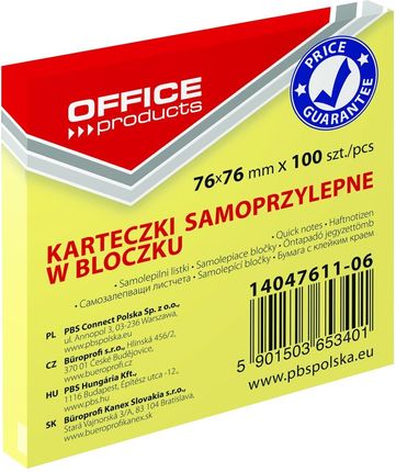 Office Products Notes Samoprzylepny Office Products, 76Mm X 76Mm, 14047611-06