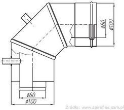 Zdjęcie Spiroflex SX-TD-ABDK6B Adapter BDK biały 60/100 do kotła Buderus - Bytom