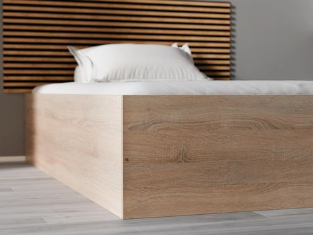 Łóżko BELLA 120x200 cm dąb sonoma Ze stelażem listwowym rolowanym Materac Deluxe 10 POSBEL120SON6 - zdjęcie 3