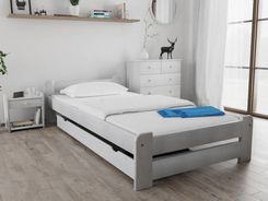 Łóżko Emily 120x200 cm białe Ze stelażem listwowym elastycznym Materac Coco Maxi 19 POSEMI120BIL12
