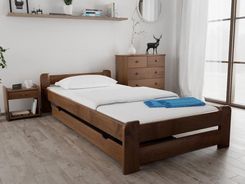 Łóżko Emily 90x200 cm dąb Ze stelażem listwowym elastycznym Materac Somnia 17 POSEMI90DU8